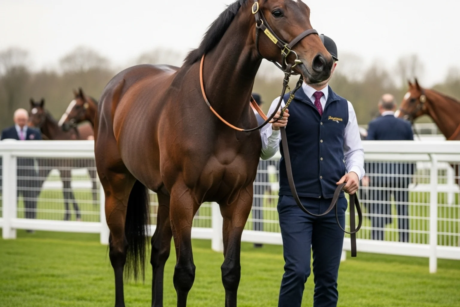 Young thoroughbred racehorse in paddock before Lincoln Handicap